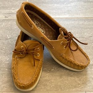 Tan Corduroy Sperry Top-Sider Boat Shoes, Size 8